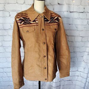 Cinch Southwestern Print Yoke, Lined Corduroy Jacket, Water Resistant, Large